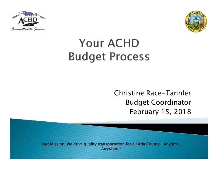 christine race tannler budget coordinator february 15 2018