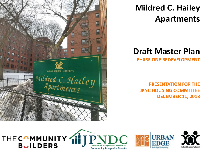 mildred c hailey apartments draft master plan