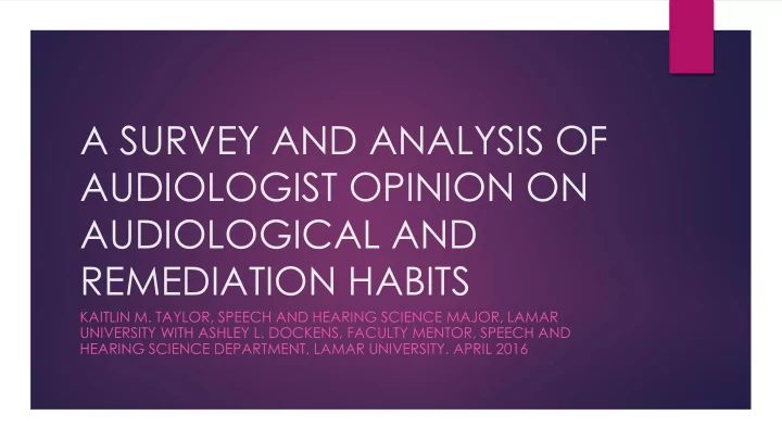 audiologist opinion on