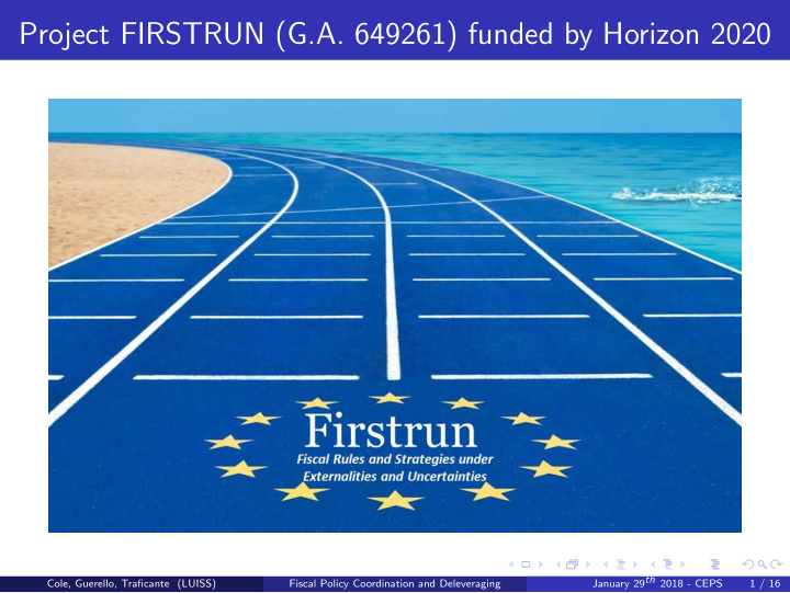 project firstrun g a 649261 funded by horizon 2020