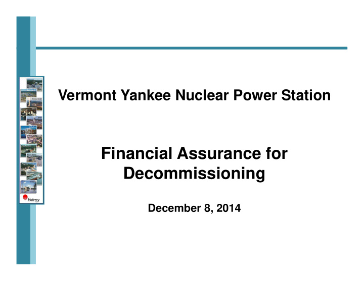 financial assurance for decommissioning
