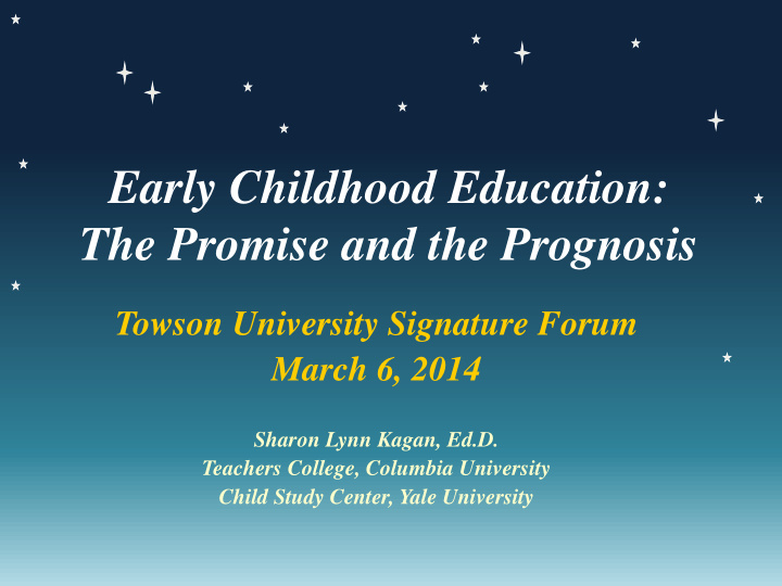 early childhood education the promise and the prognosis