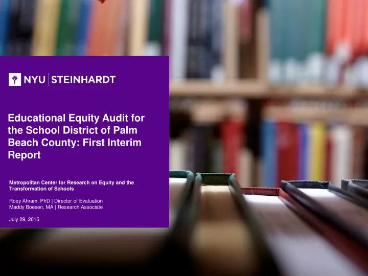 educational equity audit for the school district of palm