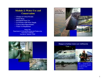Module 2: Water Use and  Russia,  barrier island  fountains  Conservation  development, NY  and