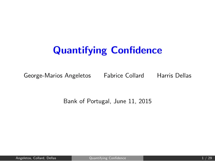 quantifying confidence