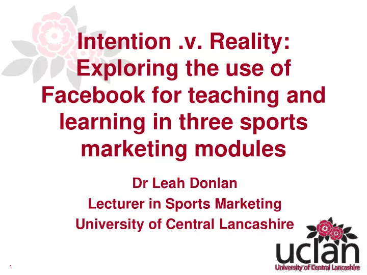 intention v reality