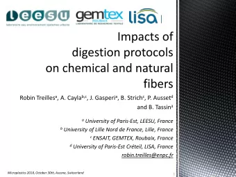 Robin Treilles a , A. Cayla b,c , J. Gasperi a , B. Strich c , P. Ausset d and B. Tassin a a