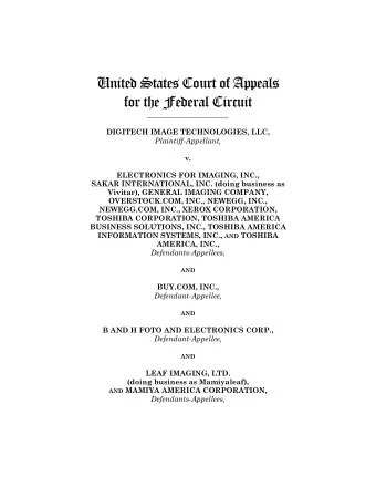 United States Court of Appeals  for the Federal Circuit  ______________________ DIGITECH IMAGE