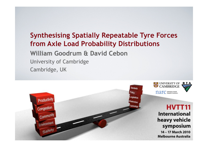 synthesising spatially repeatable tyre forces from axle