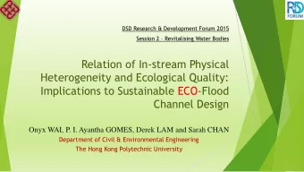 Relation of In-stream Physical  Heterogeneity and Ecological Quality:  Implications to Sustainable