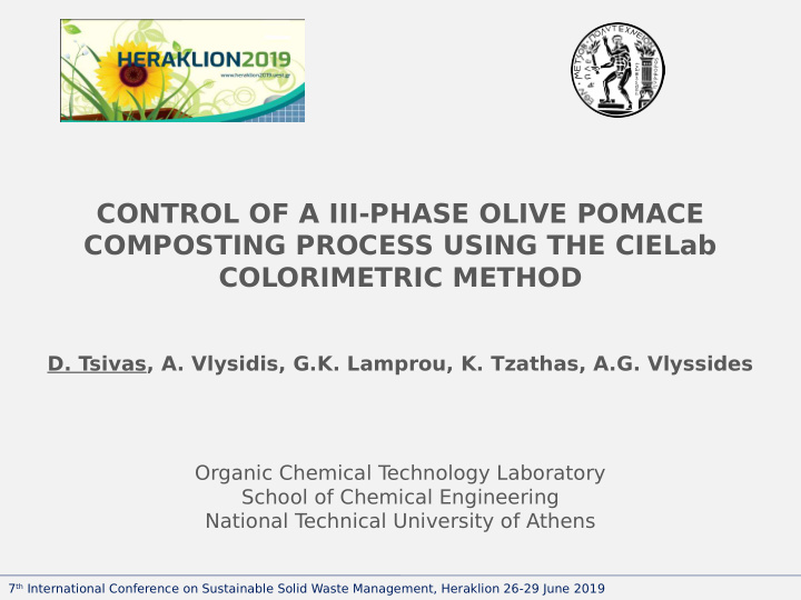 control of a iii phase olive pomace composting process