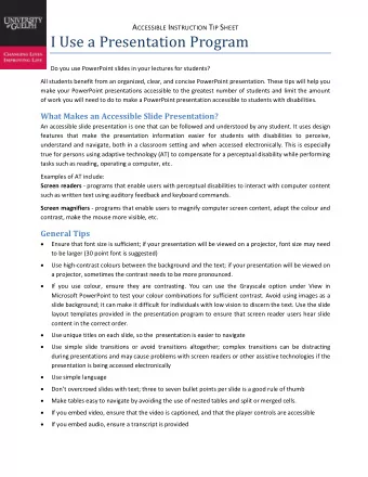 I Use a Presentation Program  Do you use PowerPoint slides in your lectures for students?  All