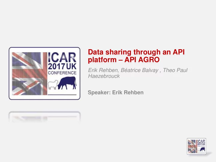 data sharing through an api platform api agro