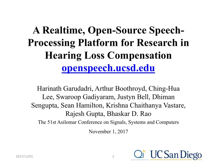 a realtime open source speech processing platform for