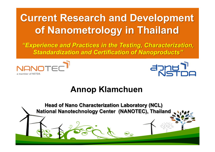 current research and development of nanometrology in