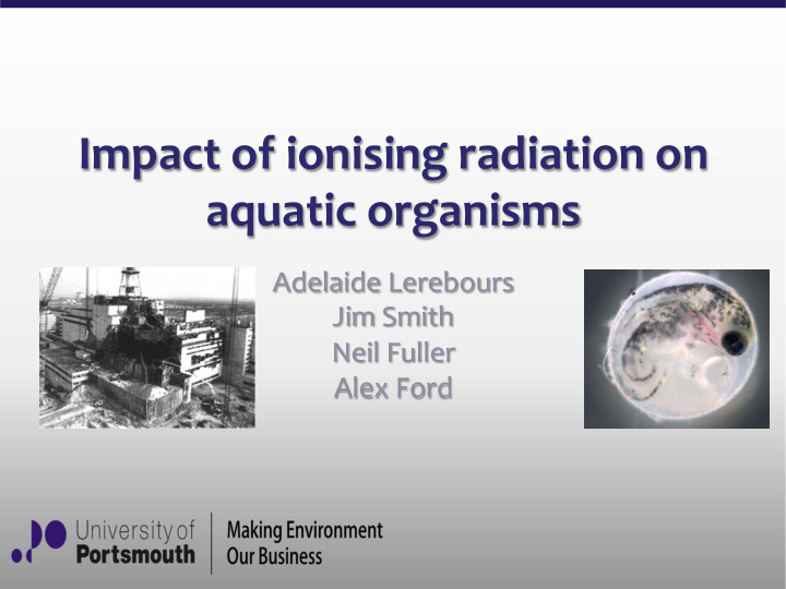 impact of ionising radiation on aquatic organisms