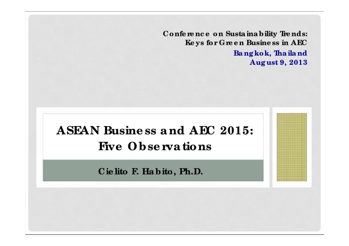 ase an busine ss a nd ae c 2015 f ive obse rva tions