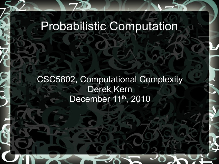 probabilistic computation