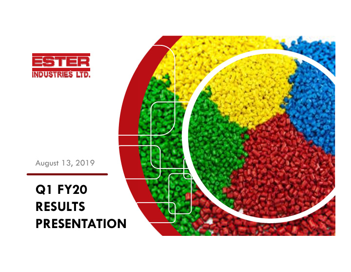 q1 fy20 results presentation disclaimer