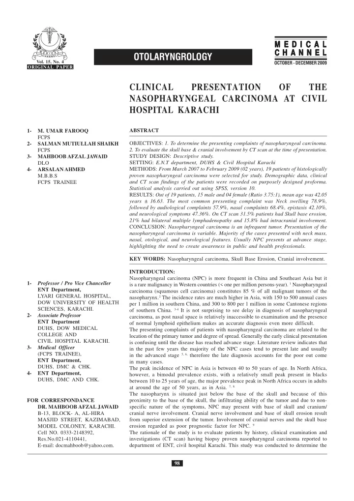 otolaryngrology