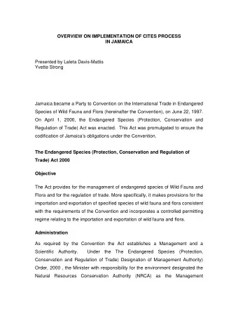 Presented by Laleta Davis-Mattis  Yvette Strong  Jamaica became a Party to Convention on the