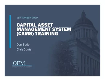 OFM  OFFICE OF FINANCIAL MANAGEMENT  WELCOME!  Please Silence Your Cell Phones  Sign In