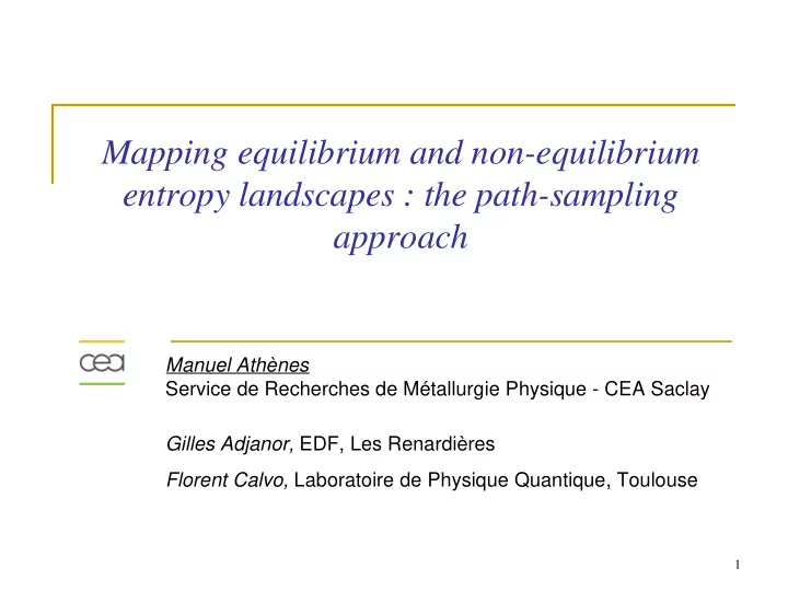 mapping equilibrium and non equilibrium entropy