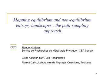 Mapping equilibrium and non-equilibrium  entropy landscapes : the path-sampling  approach  Manuel