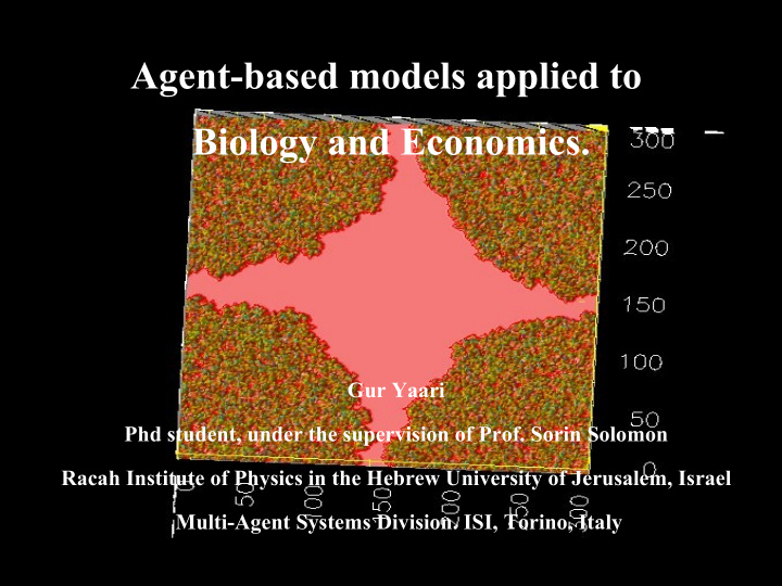 agent based models applied to biology and economics