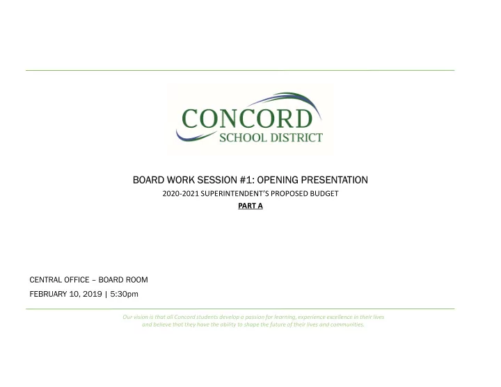 board work session 1 opening presentation