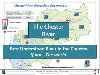 The Chester  River  Best Understood River in the Country.. If not.. The world. .
