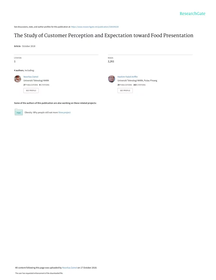 the study of customer perception and expectation toward
