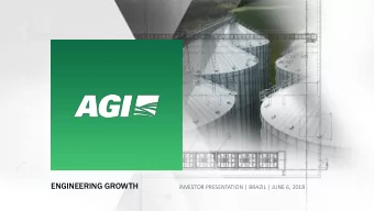 ENGINEERING GROWTH  INVESTOR PRESENTATION | BRAZIL | JUNE 6, 2018  Safe harbor statement  Certain
