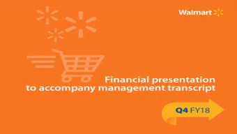 Safe harbor and non-GAAP measures  This presentation contains statements as to Walmart management's