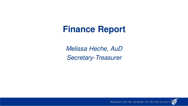 finance report