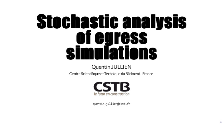 stochastic analysis stochastic analysis of egress of