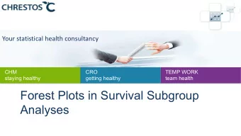 Forest Plots in Survival Subgroup  Analyses  Agenda  CRO  getting healthy  Motivation  ADTTE