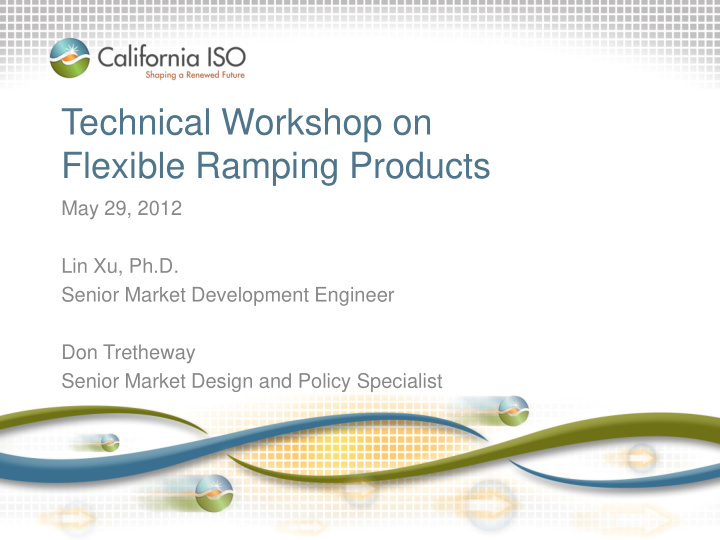 technical workshop on flexible ramping products