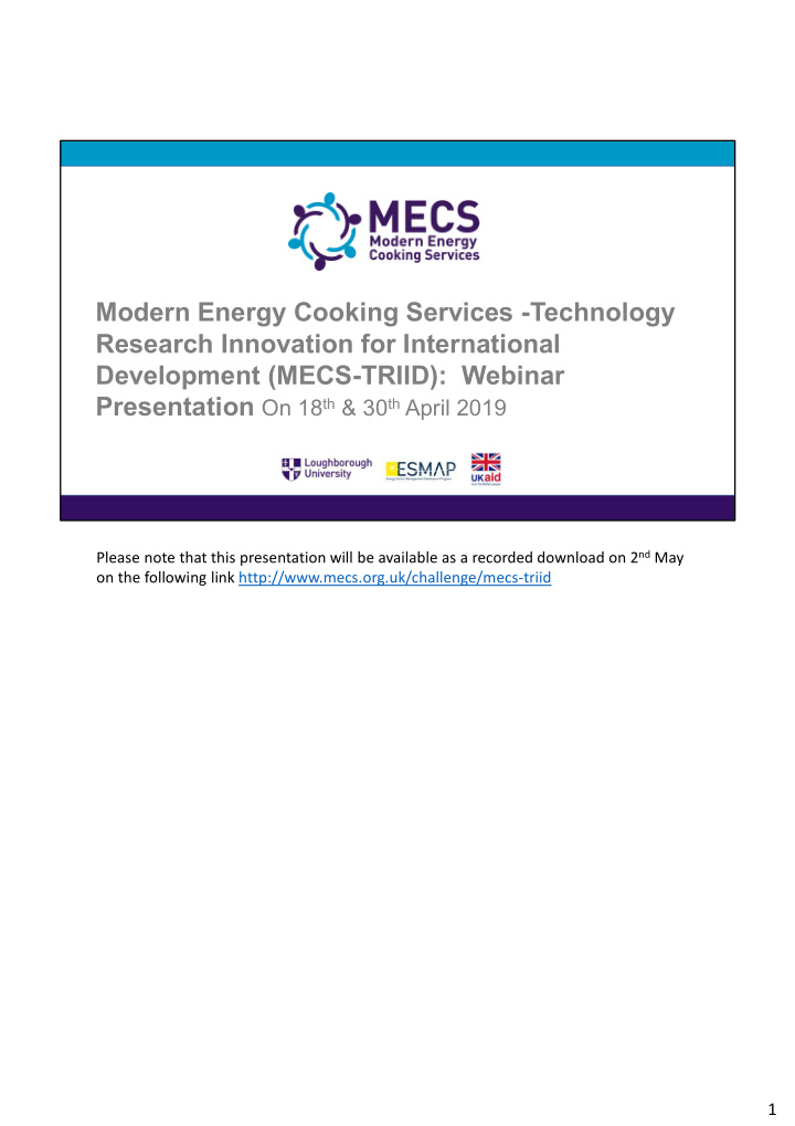 modern energy cooking services technology research