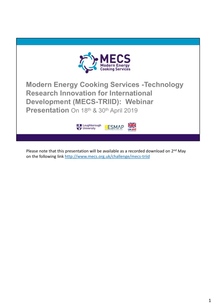 modern energy cooking services technology research