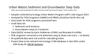urban waters sediment and groundwater seep data