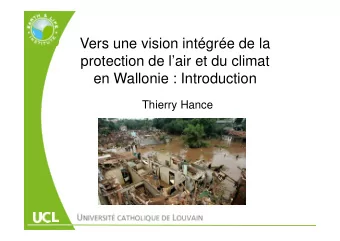 Vers une vision intgre de la  protection de lair et du climat  en Wallonie : Introduction