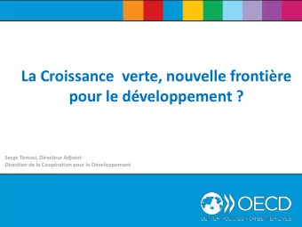 pour le dveloppement ?  Serge Tomasi, Directeur Adjoint  Direction de la Coopration pour le