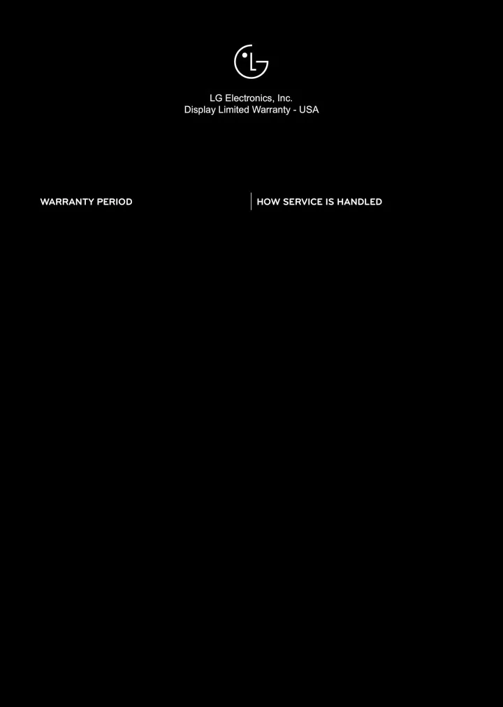 lg electronics inc display limited warranty usa
