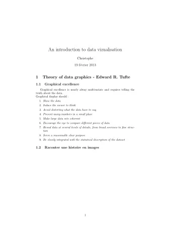 An introduction to data vizualisation  Christophe  19 f  evrier 2013  1  Theory of data graphics