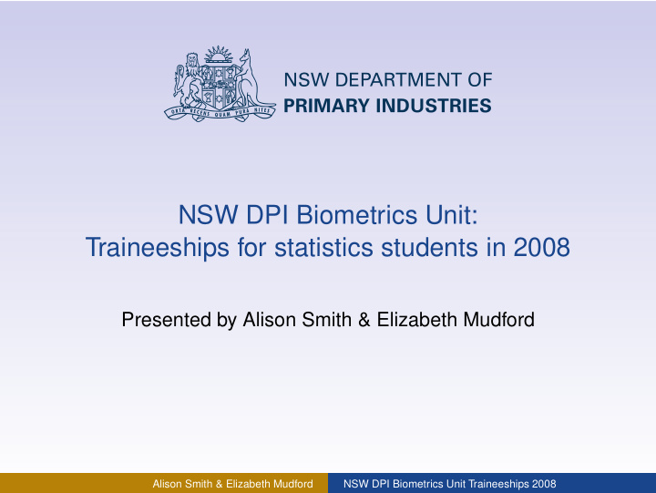 nsw dpi biometrics unit traineeships for statistics