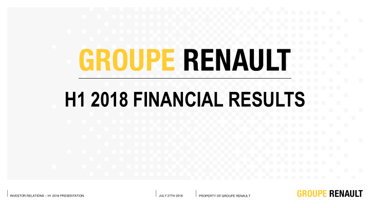 h1 2018 financial results