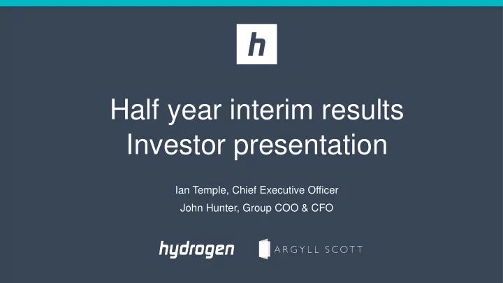 investor presentation