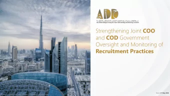 Oversight and Monitoring of  Recruitment Practices Dated: 3 rd May 2018  1.0  Four Key Areas