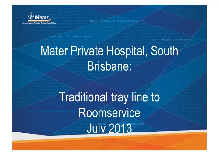 mater private hospital south brisbane traditional tray